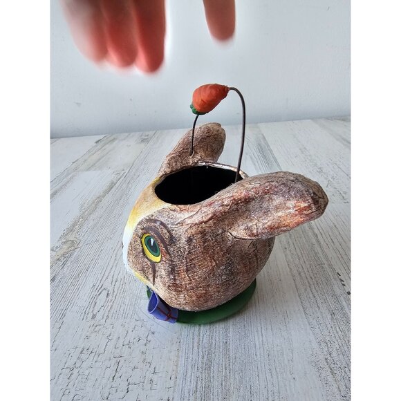 Department 56? Easter Bunny basket spring rabbit decor car carrot - Picture 2 of 8